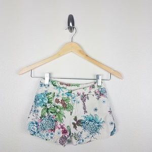 Zara girls floral shorts size 7/8 cotton